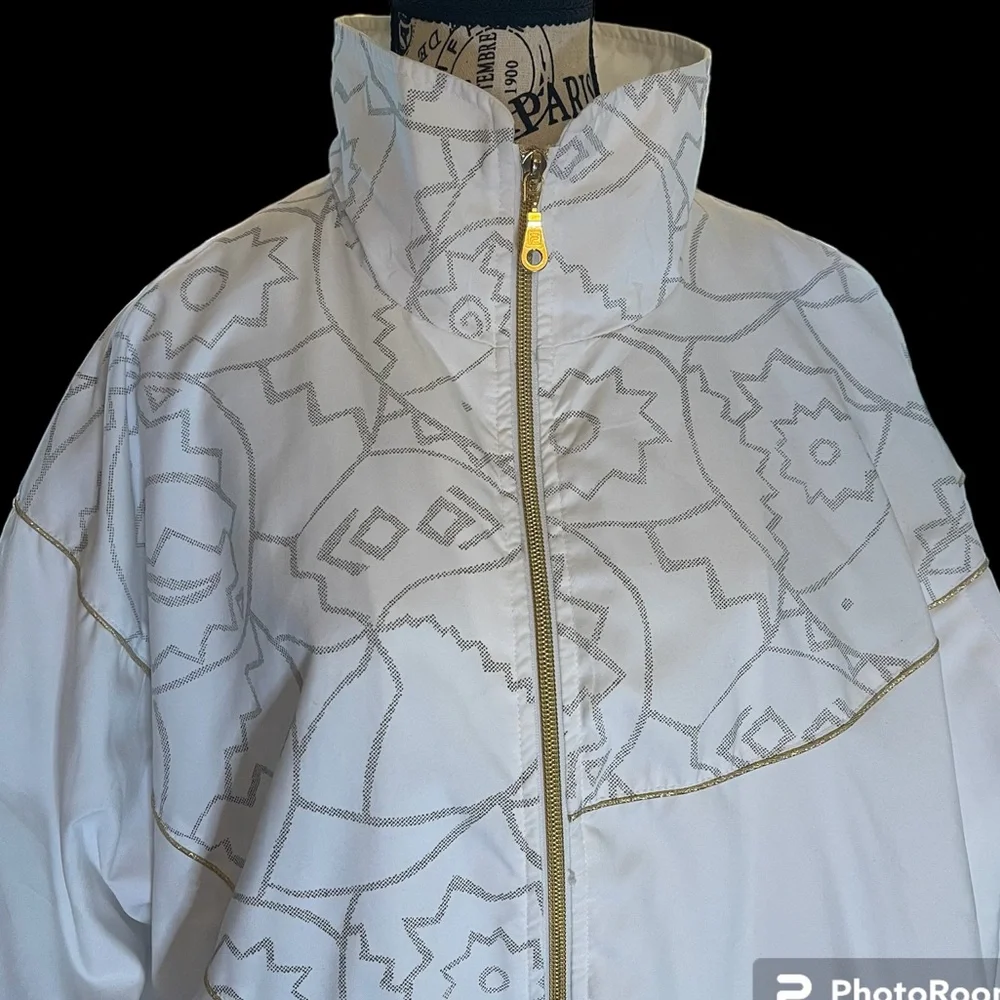 Rare Find❣️ FILA Vintage White with Gray Print & Gold Tracksuit, Women’s Size 14 - Picture 1 of 13